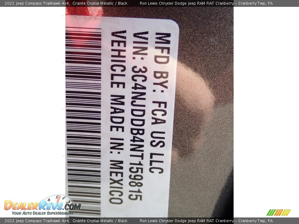 2022 Jeep Compass Trailhawk 4x4 Granite Crystal Metallic / Black Photo #20