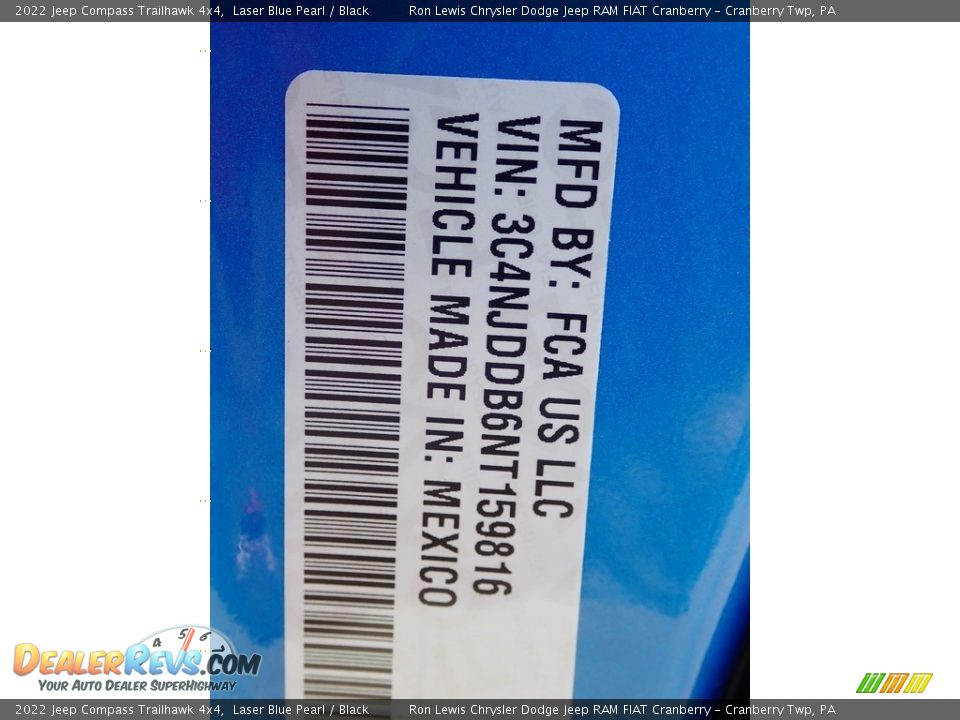 2022 Jeep Compass Trailhawk 4x4 Laser Blue Pearl / Black Photo #20