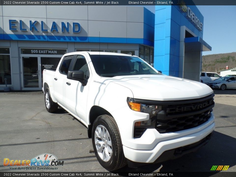 2022 Chevrolet Silverado 1500 Custom Crew Cab 4x4 Summit White / Jet Black Photo #1