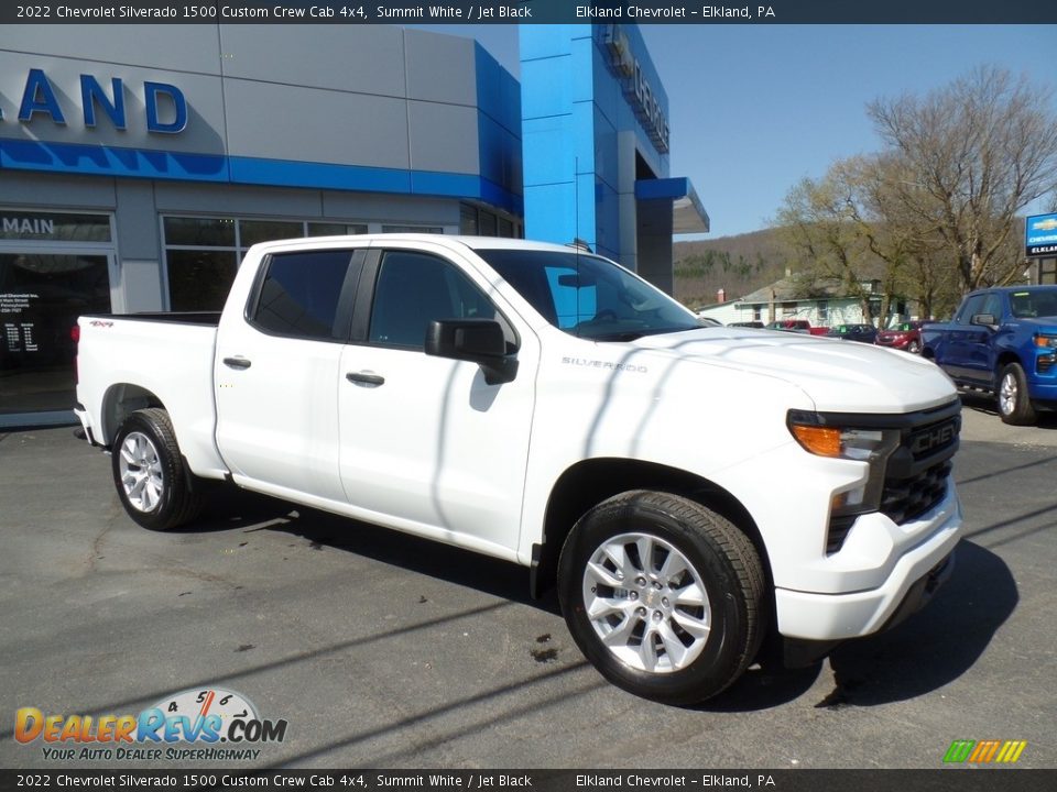 2022 Chevrolet Silverado 1500 Custom Crew Cab 4x4 Summit White / Jet Black Photo #2