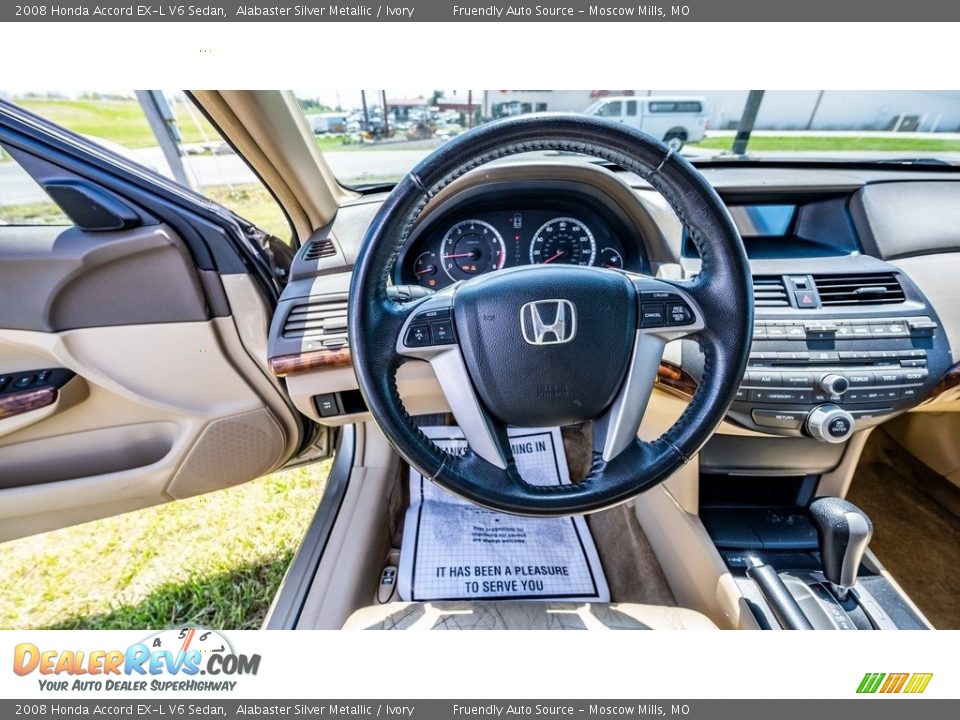 2008 Honda Accord EX-L V6 Sedan Alabaster Silver Metallic / Ivory Photo #29