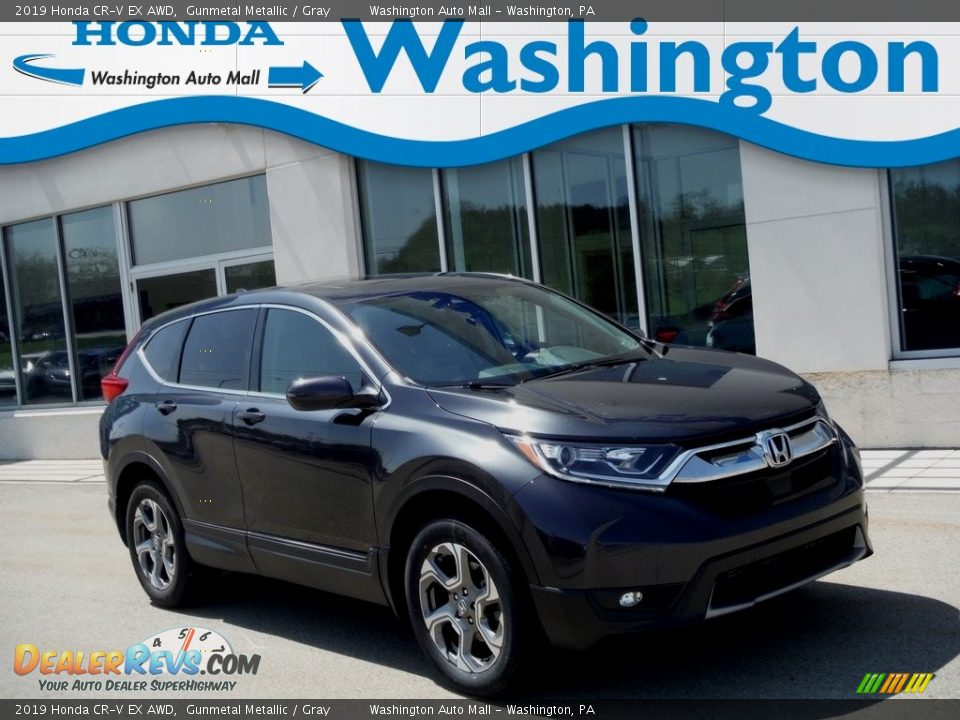 2019 Honda CR-V EX AWD Gunmetal Metallic / Gray Photo #1