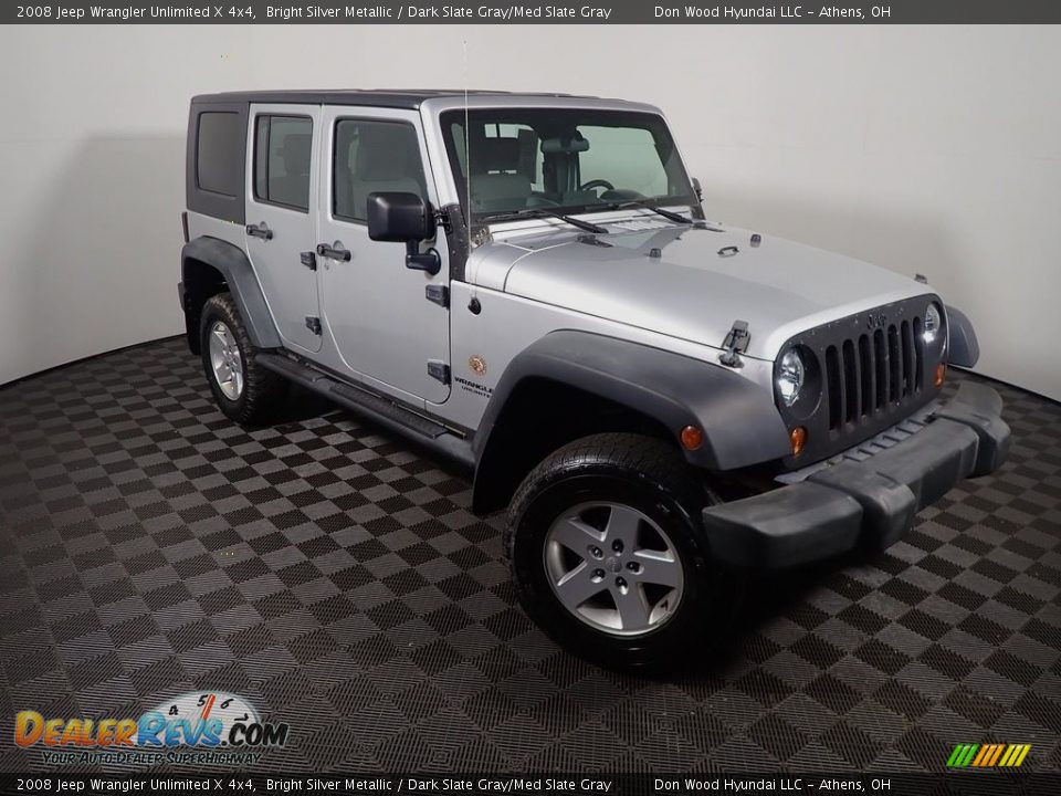 2008 Jeep Wrangler Unlimited X 4x4 Bright Silver Metallic / Dark Slate Gray/Med Slate Gray Photo #3
