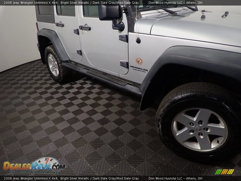 2008 Jeep Wrangler Unlimited X 4x4 Bright Silver Metallic / Dark Slate Gray/Med Slate Gray Photo #4