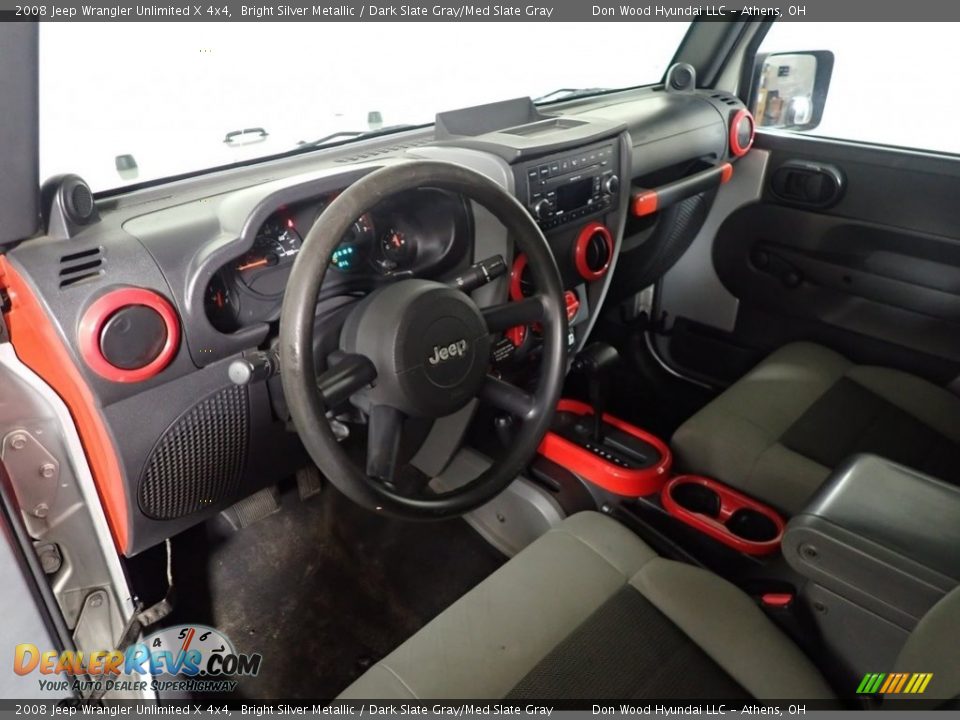 2008 Jeep Wrangler Unlimited X 4x4 Bright Silver Metallic / Dark Slate Gray/Med Slate Gray Photo #14