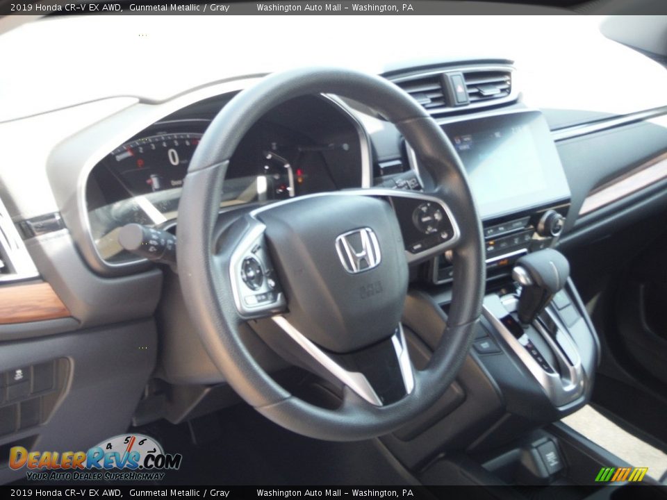 2019 Honda CR-V EX AWD Gunmetal Metallic / Gray Photo #14