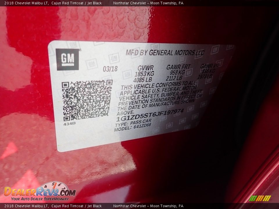 2018 Chevrolet Malibu LT Cajun Red Tintcoat / Jet Black Photo #28