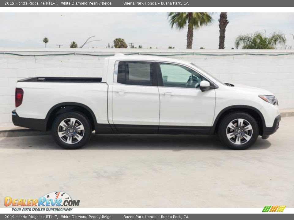 2019 Honda Ridgeline RTL-T White Diamond Pearl / Beige Photo #14