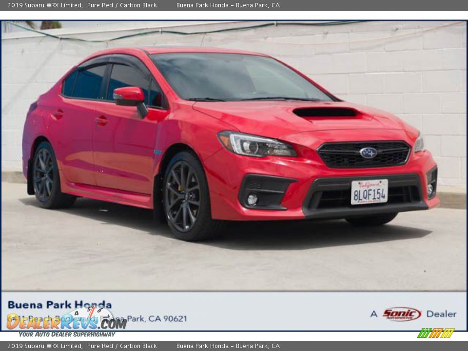 2019 Subaru WRX Limited Pure Red / Carbon Black Photo #1