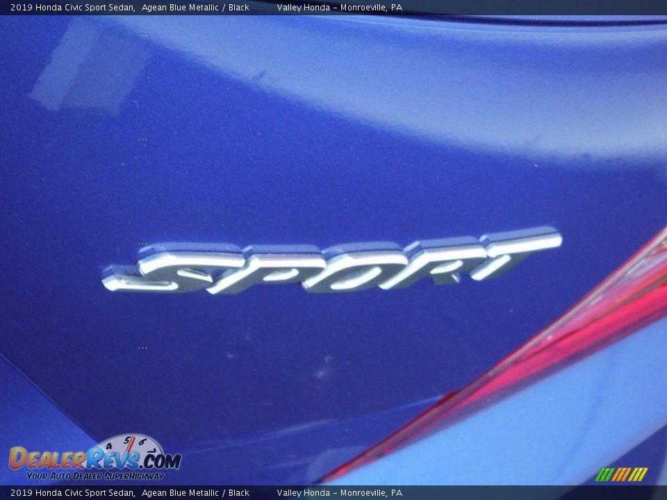 2019 Honda Civic Sport Sedan Agean Blue Metallic / Black Photo #7