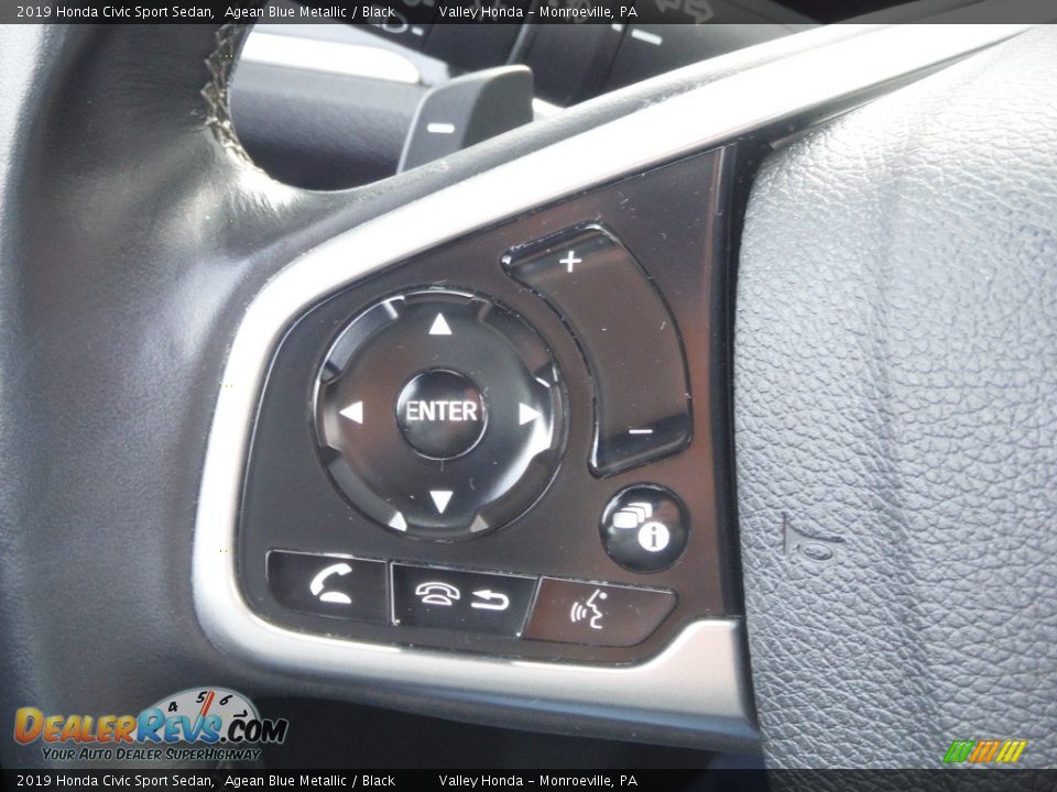 2019 Honda Civic Sport Sedan Agean Blue Metallic / Black Photo #19