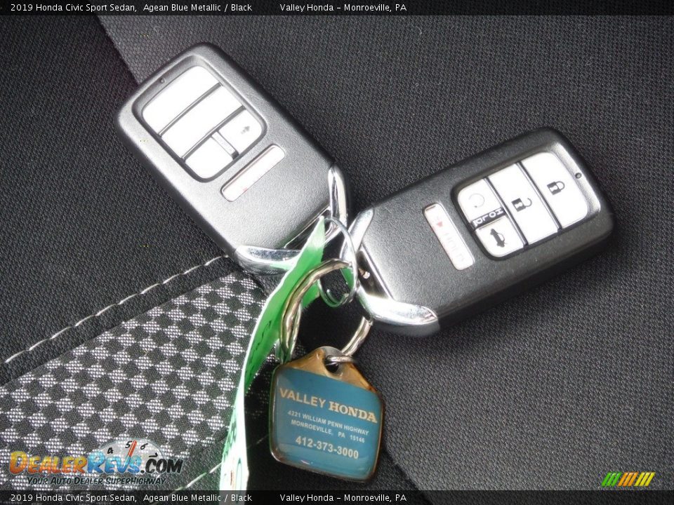 2019 Honda Civic Sport Sedan Agean Blue Metallic / Black Photo #26