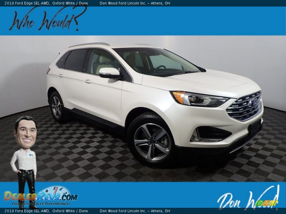 2019 Ford Edge SEL AWD Oxford White / Dune Photo #1