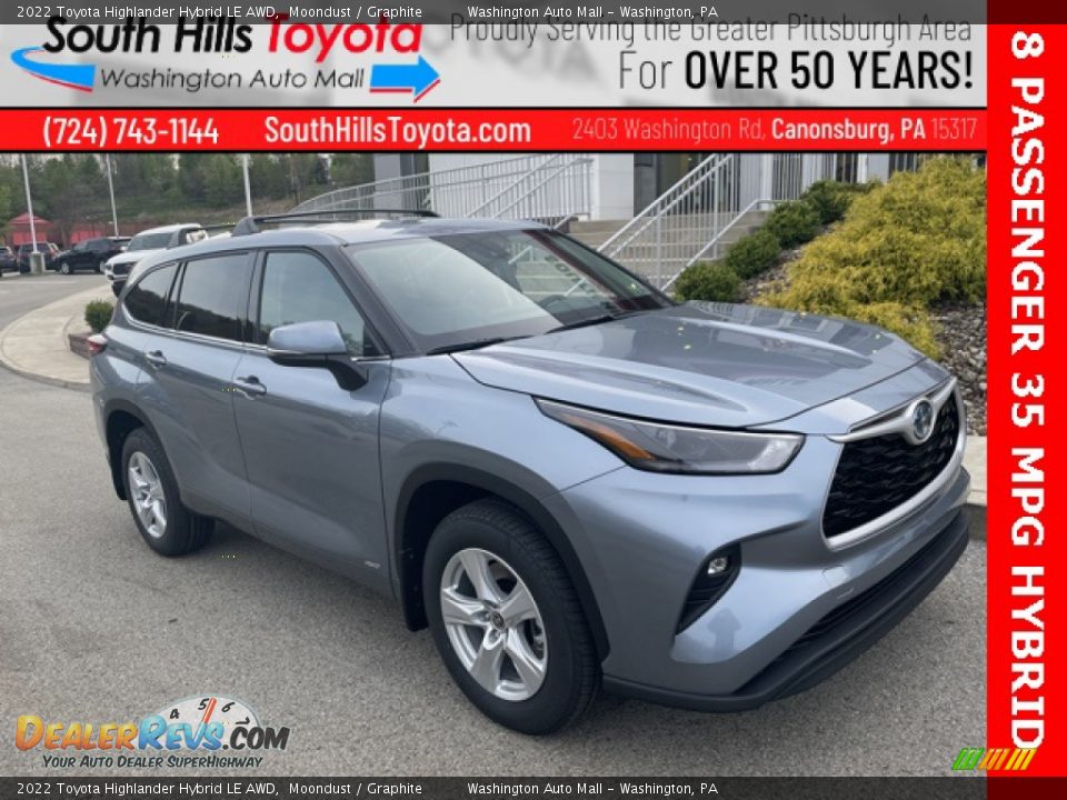 2022 Toyota Highlander Hybrid LE AWD Moondust / Graphite Photo #1