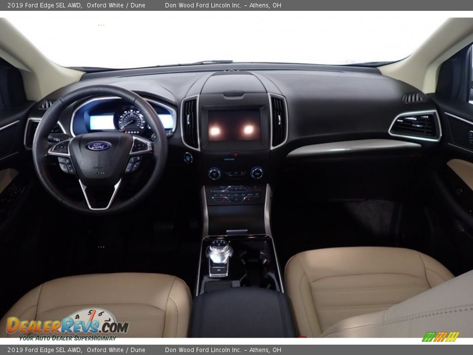 2019 Ford Edge SEL AWD Oxford White / Dune Photo #27