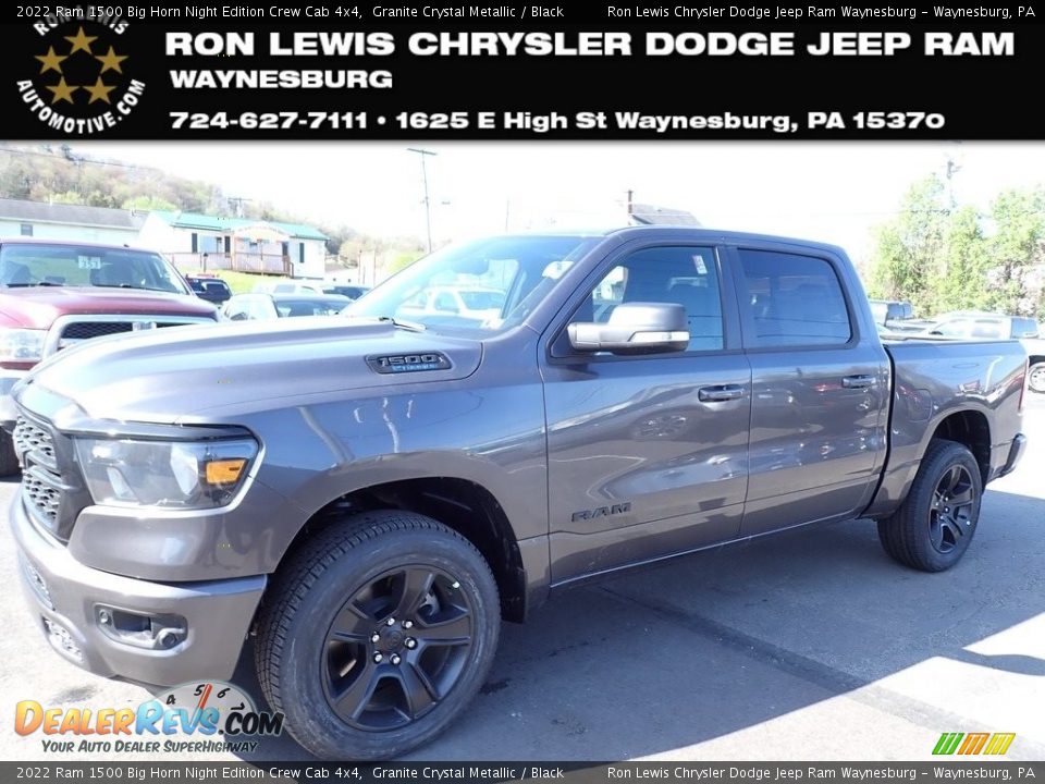 2022 Ram 1500 Big Horn Night Edition Crew Cab 4x4 Granite Crystal Metallic / Black Photo #1