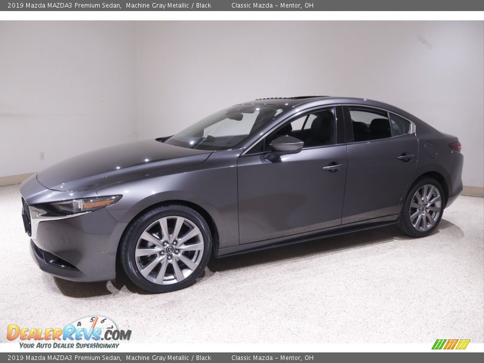 2019 Mazda MAZDA3 Premium Sedan Machine Gray Metallic / Black Photo #3