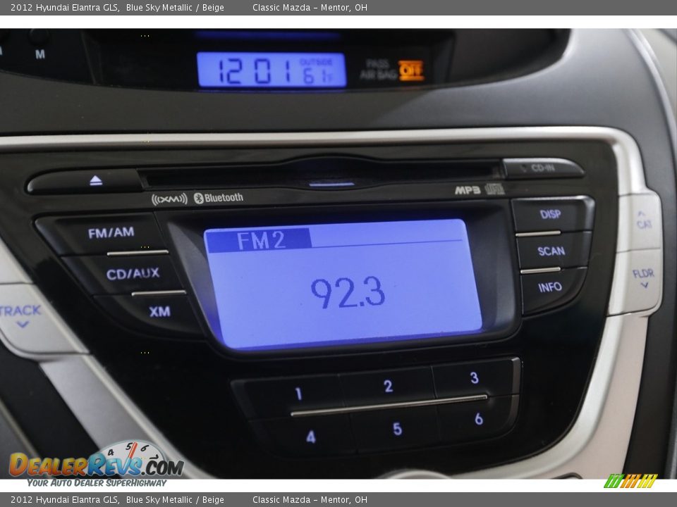 2012 Hyundai Elantra GLS Blue Sky Metallic / Beige Photo #10