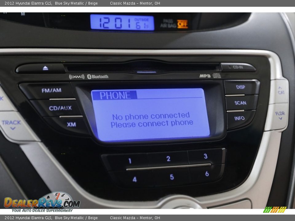 2012 Hyundai Elantra GLS Blue Sky Metallic / Beige Photo #11