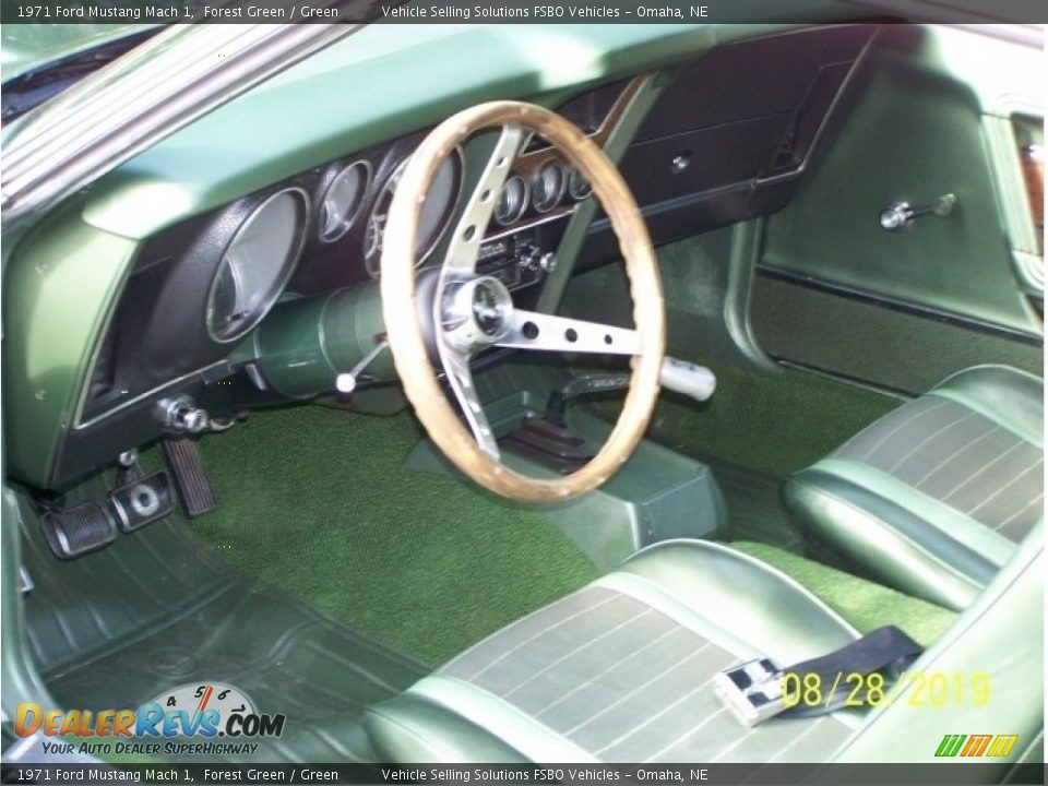 Green Interior - 1971 Ford Mustang Mach 1 Photo #3