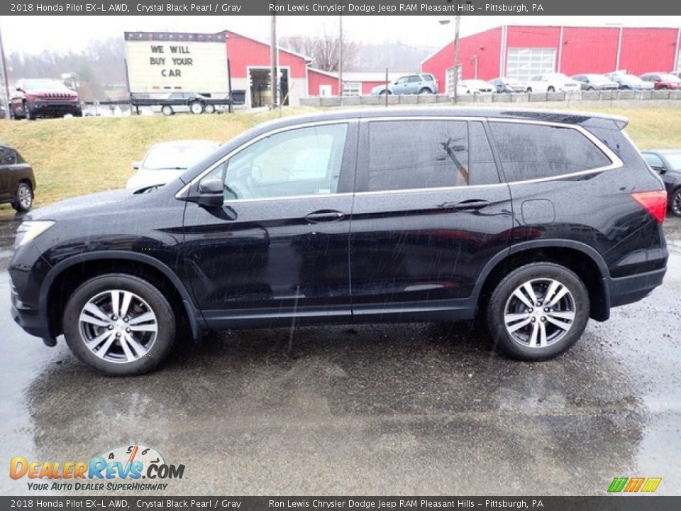 2018 Honda Pilot EX-L AWD Crystal Black Pearl / Gray Photo #2