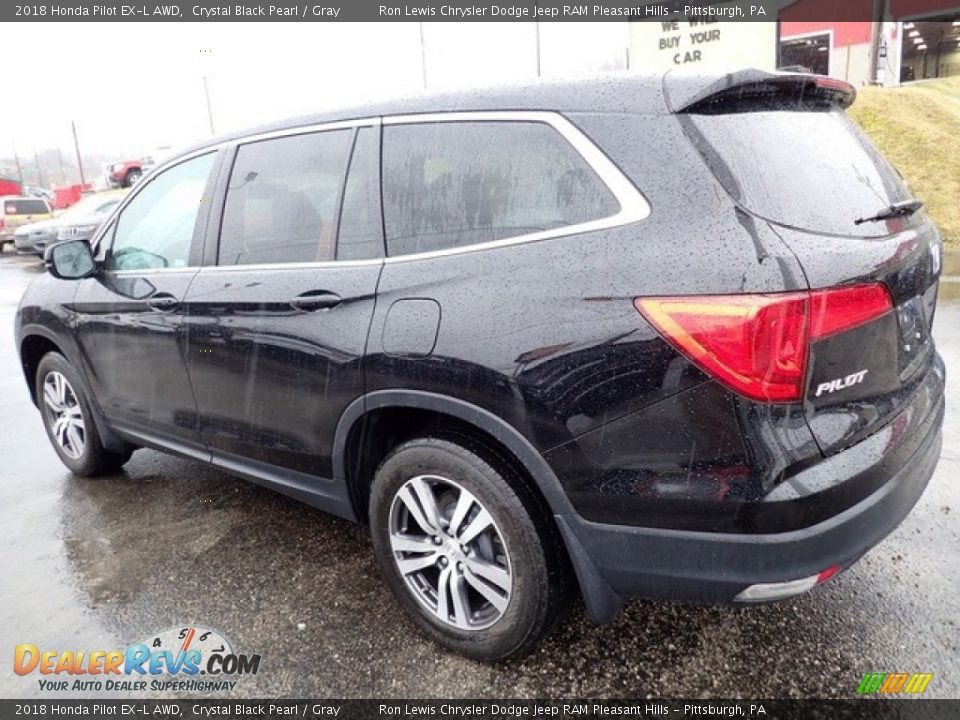 2018 Honda Pilot EX-L AWD Crystal Black Pearl / Gray Photo #3