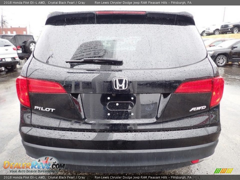 2018 Honda Pilot EX-L AWD Crystal Black Pearl / Gray Photo #4