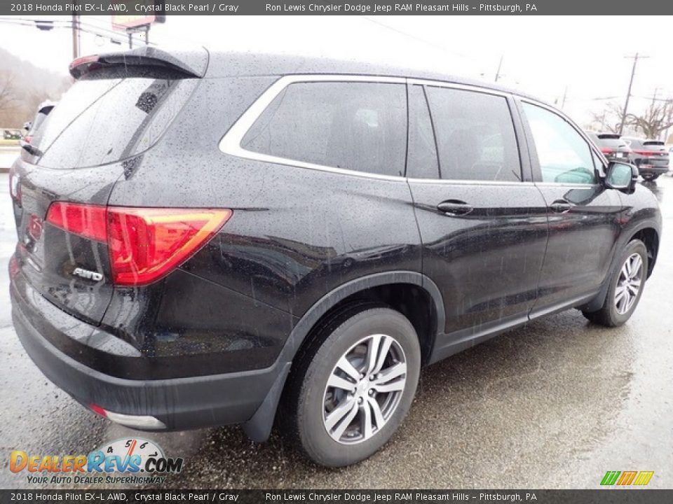 2018 Honda Pilot EX-L AWD Crystal Black Pearl / Gray Photo #6