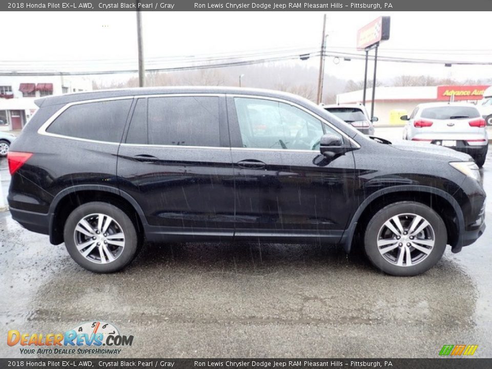 2018 Honda Pilot EX-L AWD Crystal Black Pearl / Gray Photo #7