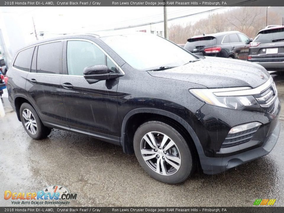 2018 Honda Pilot EX-L AWD Crystal Black Pearl / Gray Photo #8