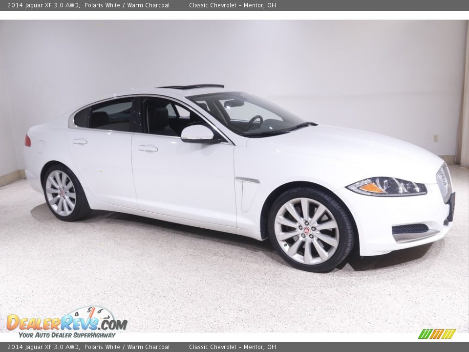 2014 Jaguar XF 3.0 AWD Polaris White / Warm Charcoal Photo #1