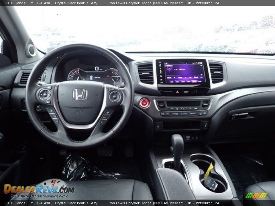 2018 Honda Pilot EX-L AWD Crystal Black Pearl / Gray Photo #13