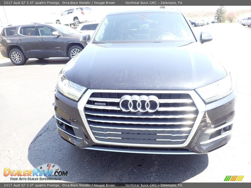 2017 Audi Q7 3.0T quattro Prestige Orca Black Metallic / Nougat Brown Photo #11