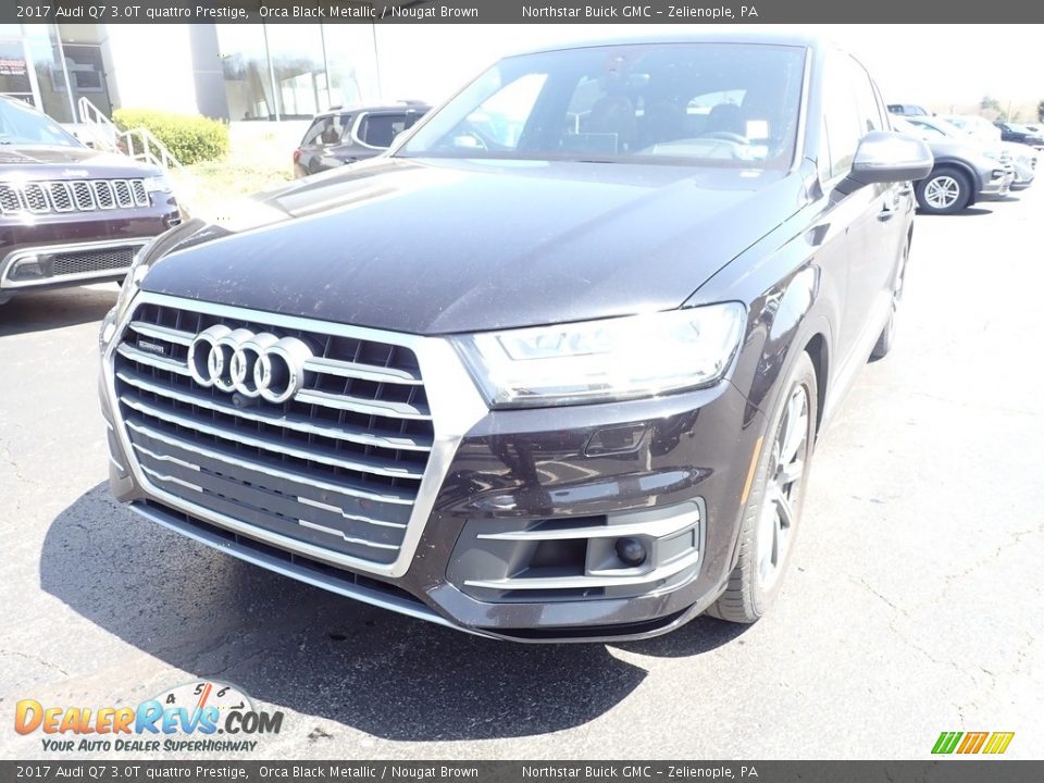 2017 Audi Q7 3.0T quattro Prestige Orca Black Metallic / Nougat Brown Photo #12