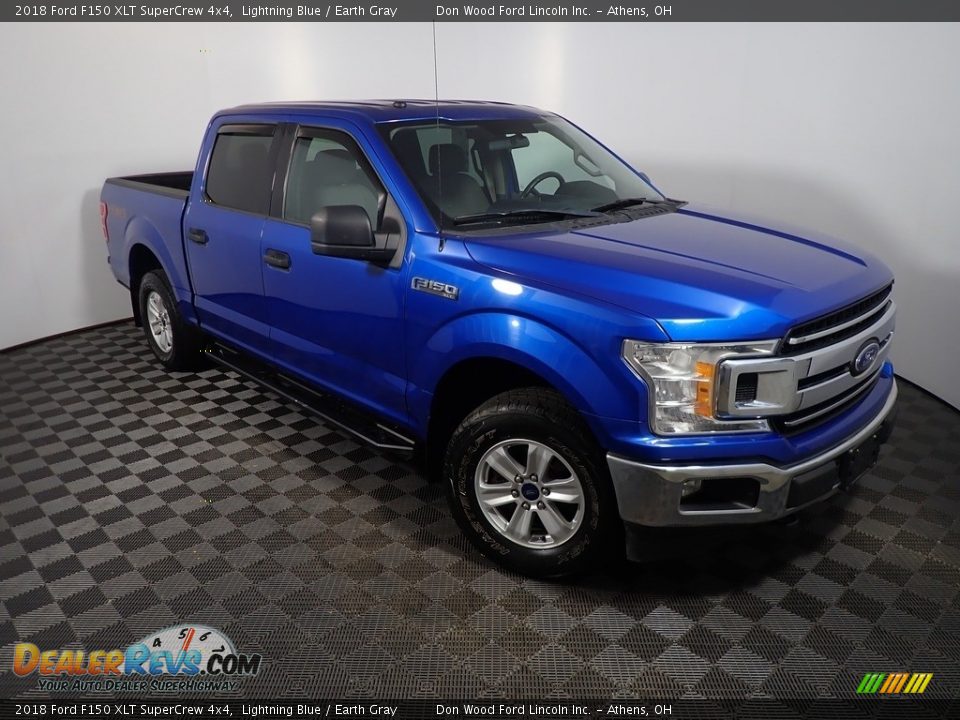 2018 Ford F150 XLT SuperCrew 4x4 Lightning Blue / Earth Gray Photo #3