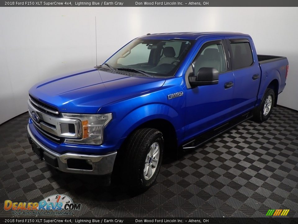2018 Ford F150 XLT SuperCrew 4x4 Lightning Blue / Earth Gray Photo #9