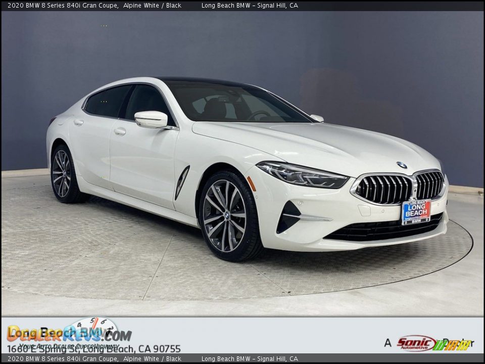 2020 BMW 8 Series 840i Gran Coupe Alpine White / Black Photo #1