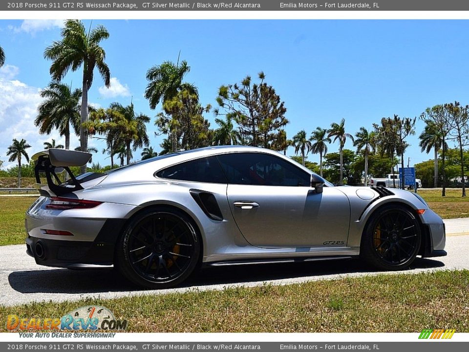 2018 Porsche 911 GT2 RS Weissach Package GT Silver Metallic / Black w/Red Alcantara Photo #5