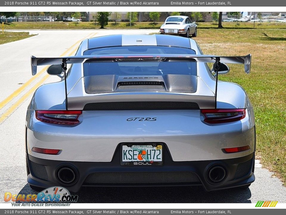 2018 Porsche 911 GT2 RS Weissach Package GT Silver Metallic / Black w/Red Alcantara Photo #7