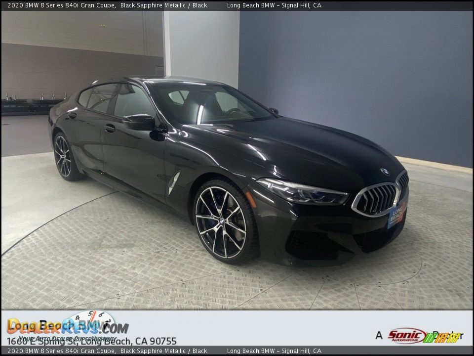 2020 BMW 8 Series 840i Gran Coupe Black Sapphire Metallic / Black Photo #1