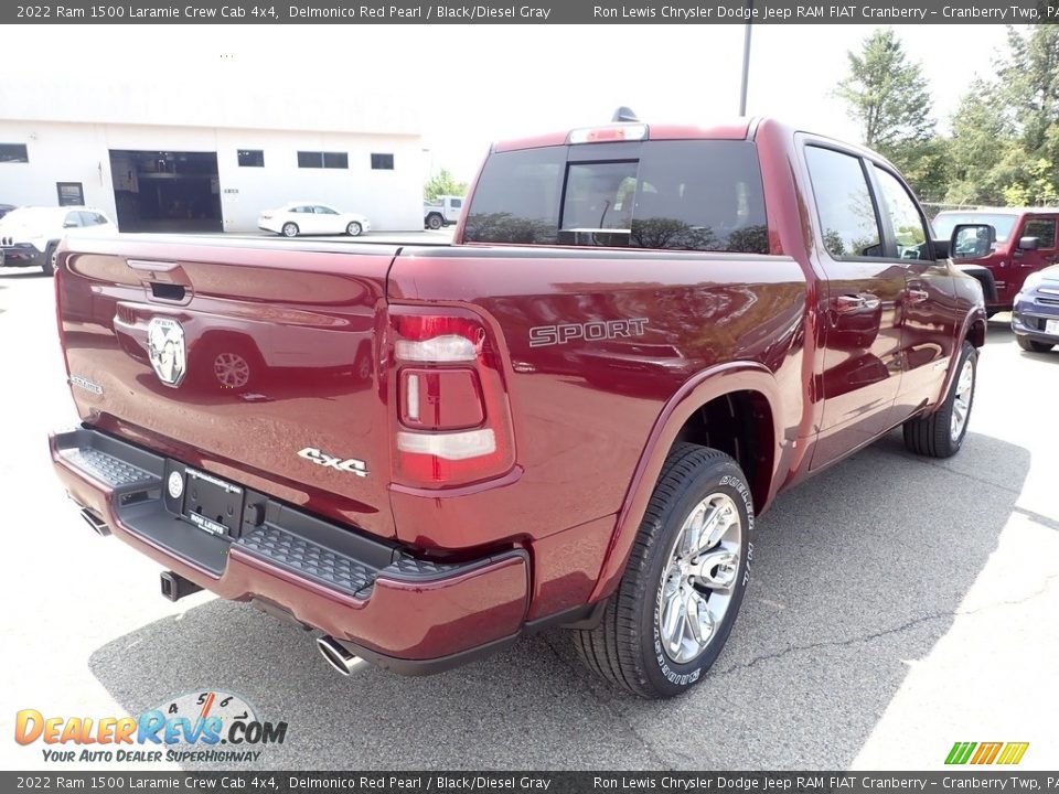 2022 Ram 1500 Laramie Crew Cab 4x4 Delmonico Red Pearl / Black/Diesel Gray Photo #5