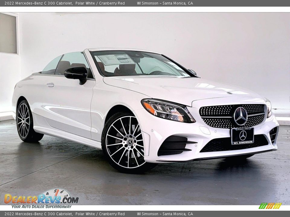 2022 Mercedes-Benz C 300 Cabriolet Polar White / Cranberry Red Photo #12