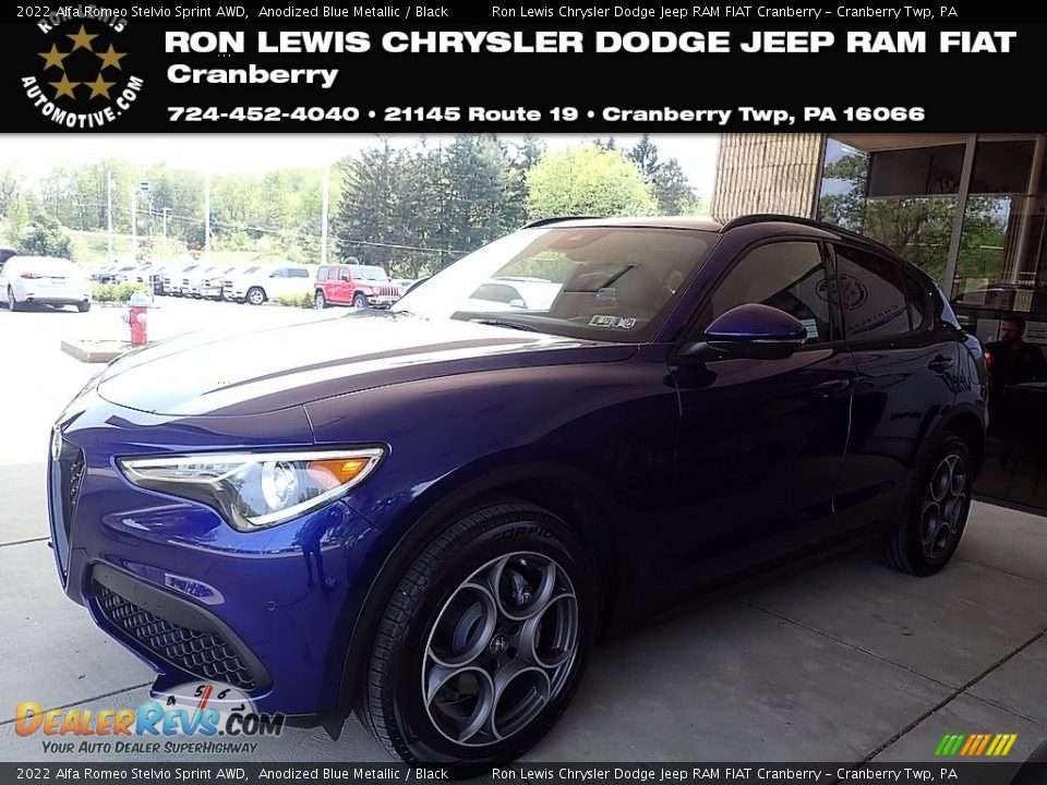 2022 Alfa Romeo Stelvio Sprint AWD Anodized Blue Metallic / Black Photo #1