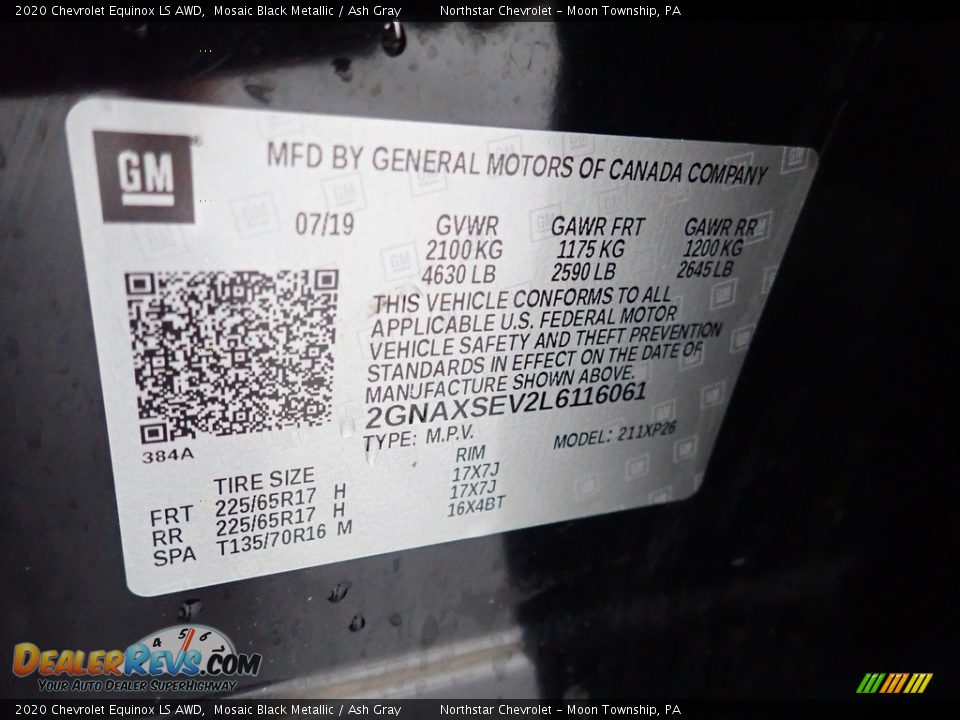 2020 Chevrolet Equinox LS AWD Mosaic Black Metallic / Ash Gray Photo #28