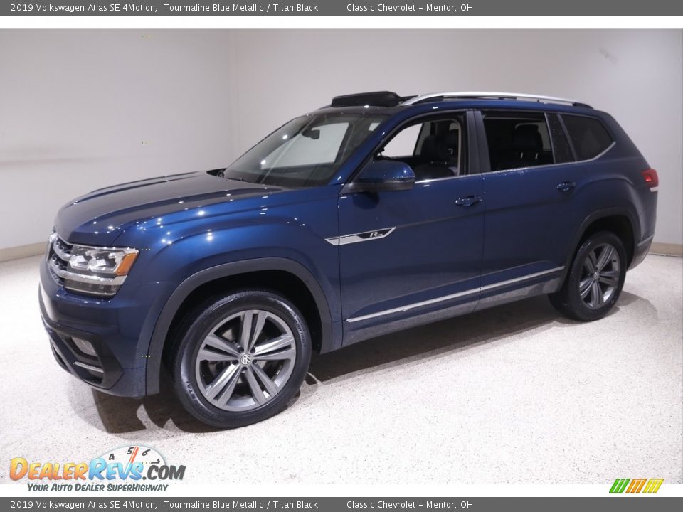 2019 Volkswagen Atlas SE 4Motion Tourmaline Blue Metallic / Titan Black Photo #3