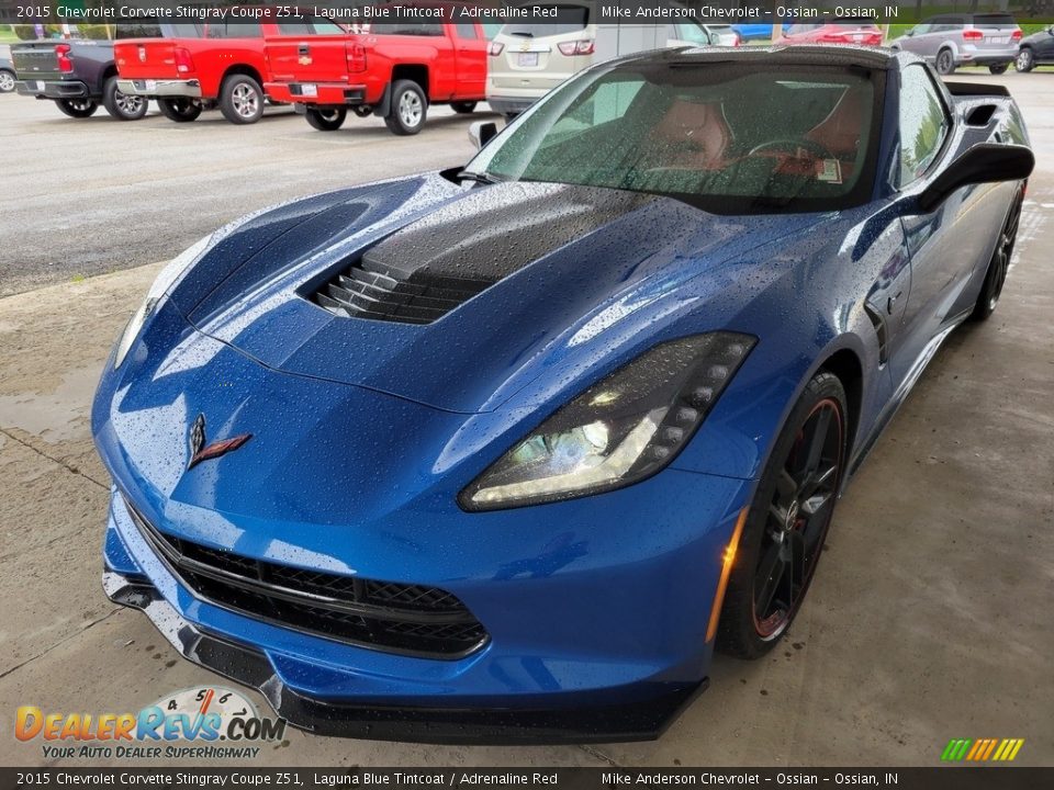 2015 Chevrolet Corvette Stingray Coupe Z51 Laguna Blue Tintcoat / Adrenaline Red Photo #1