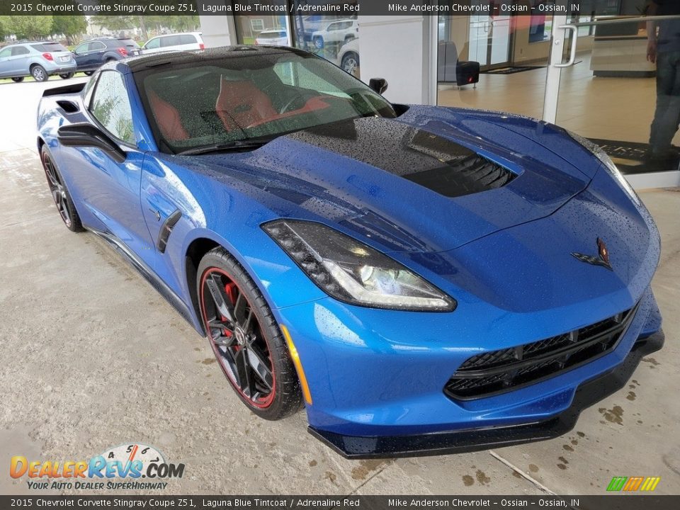 2015 Chevrolet Corvette Stingray Coupe Z51 Laguna Blue Tintcoat / Adrenaline Red Photo #2