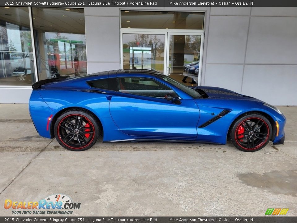 2015 Chevrolet Corvette Stingray Coupe Z51 Laguna Blue Tintcoat / Adrenaline Red Photo #3