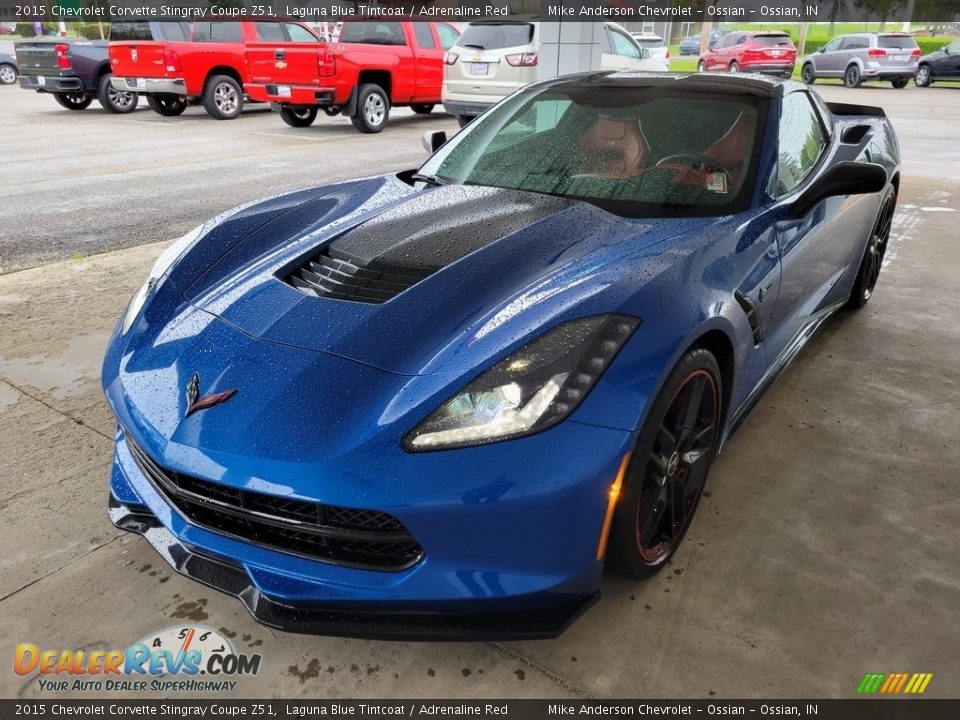 2015 Chevrolet Corvette Stingray Coupe Z51 Laguna Blue Tintcoat / Adrenaline Red Photo #7