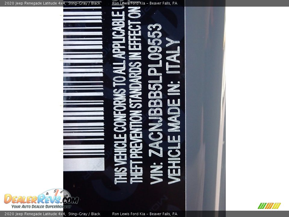 2020 Jeep Renegade Latitude 4x4 Sting-Gray / Black Photo #20